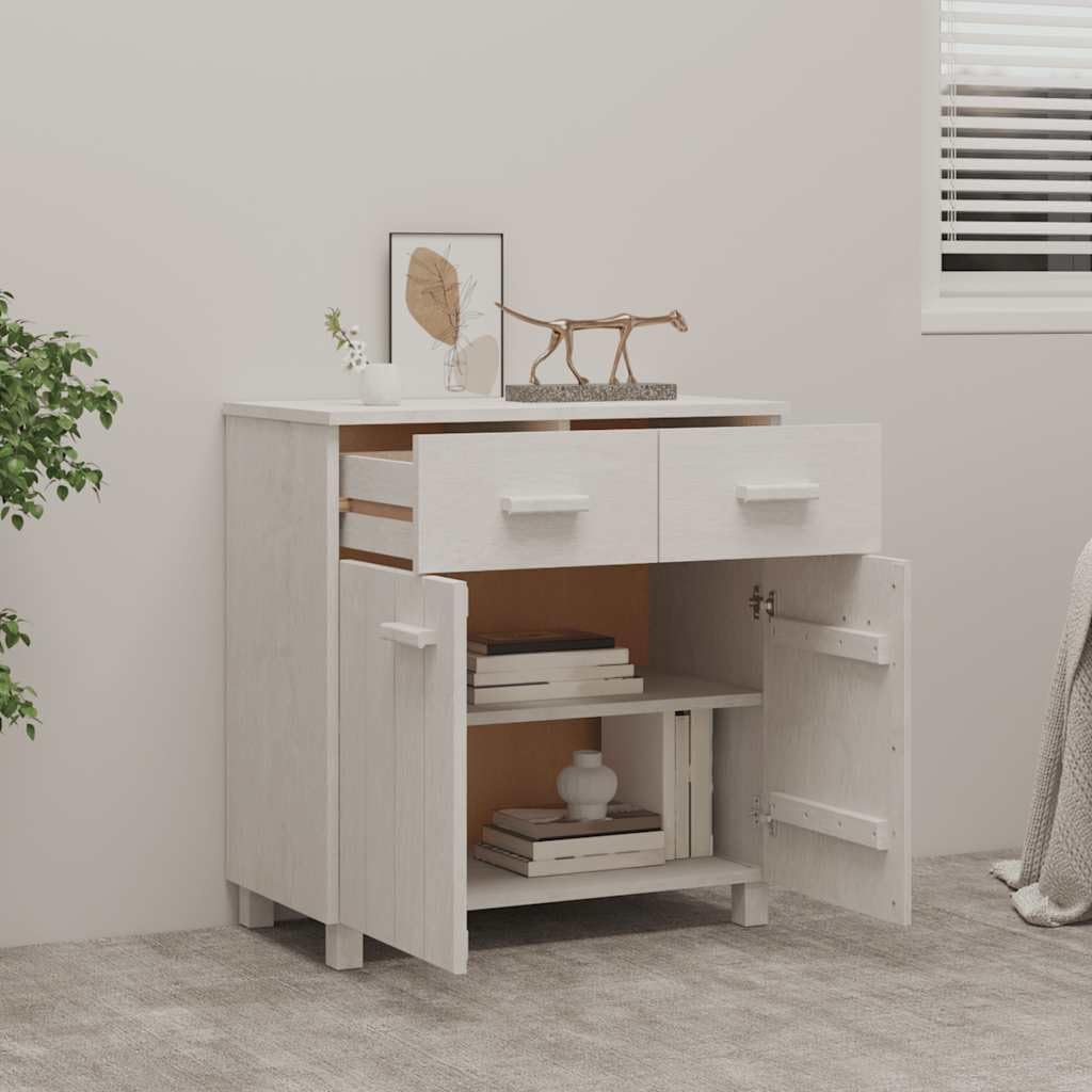 White Solid Pine Wood Sideboard with Matte Finish, 31.1 x 15.7 x 31.5 Inches, Modern Storage Cabinet for Dining Room, Spacious Drawers and Durable Construction for Home