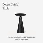 Maven Lane Wood Side Table, 12" Round, Modern Farmhouse Accent Table, Circular Rustic Industrial End Table for Living Room, Family Room, Bedroom, Small Spaces, Owen Drink Table (Aged Black)