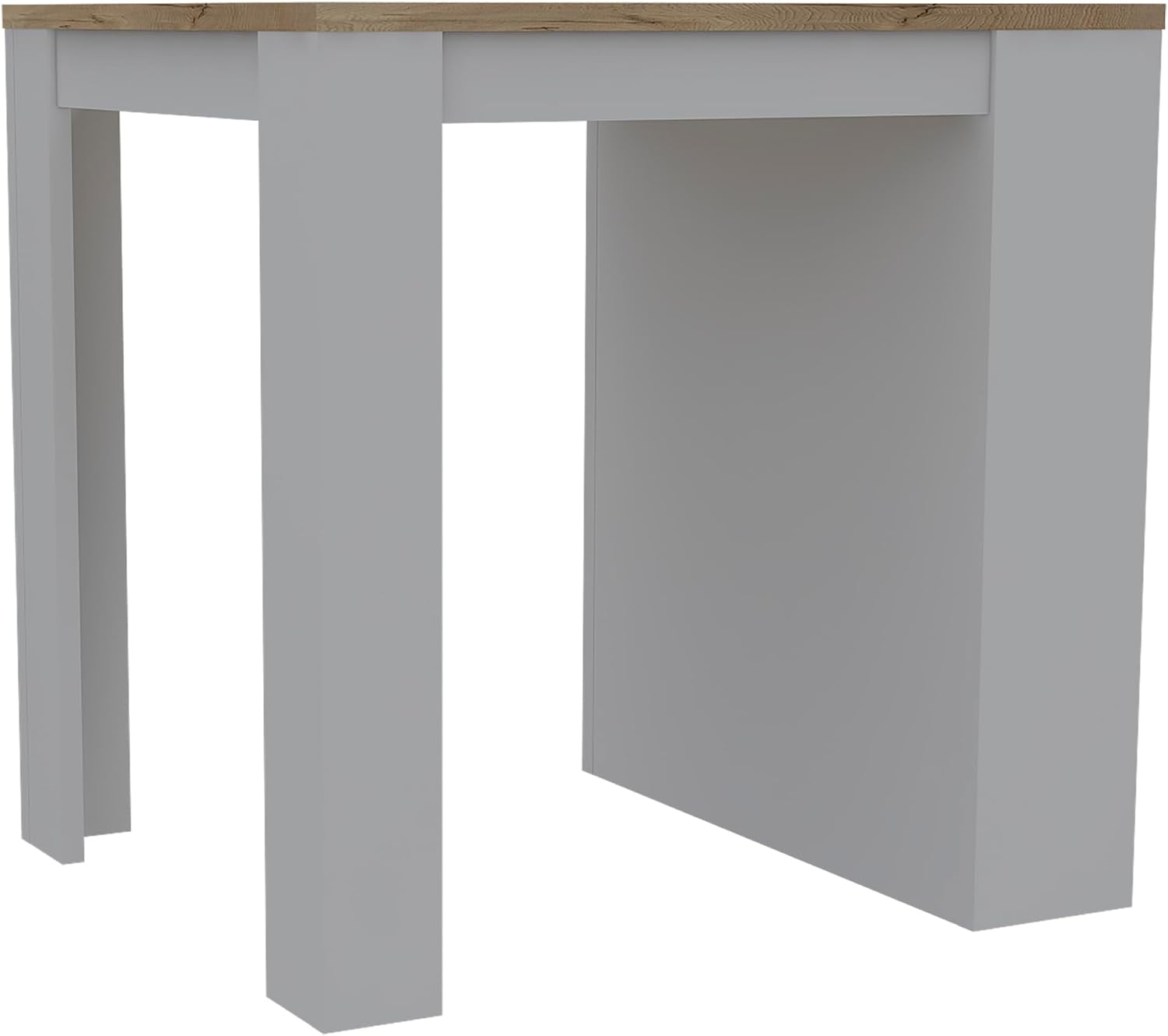 Kitchen Island with Three Drawers and Concealed Storage | Three open shelves for storage or decor display