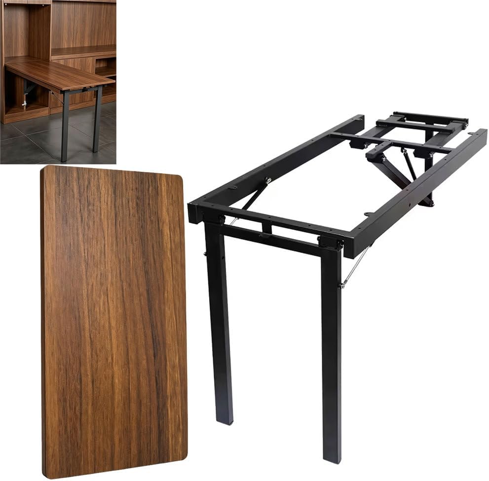 AIZYR in-Cabinet Wall-Mounted Folding Table, Wall-Mounted Folding Table Bracket Invisible Dining Desk Hidden Support Frame for Office Kitchen Study Bedroom