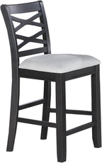 5-Piece Counter Height Table Set with Charcoal, MDF, Rubber Wood | Charcoal finish with modern design for contemporary and transitional interiors