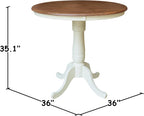 IC INTERNATIONAL CONCEPTS 36" Round Top Wood Counter Height Pedestal Dining Table 35.1" High - Multi-Color