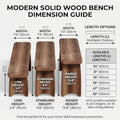 24" 31" 35" 39" 47" 59" Wooden Entryway Bench, Modern Dining Benches, End of Bed Bench for Bedroom, Dining Room, Hallway, Living Room, Wood Ladder Plant Stand(L24xW7.9xH13.8inch)