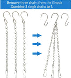 YINGFENG 4 Pack 35 Inch Silver Hanging Chain for Hanging Bird Feeders, Bird Houses, Hanging Planters, Baskets, Birdbaths, Lanterns, Wind Chimes, Billboards, Signs and Ornaments, etc