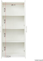 Kitchen Pantry Storage Cabinets, 70.87" Tall Pantry Cabinet with 2 Door and 3 Shelves, Farmhouse Kitchen Cabinets with Handles, Large Freestanding Storage Cabinet, White