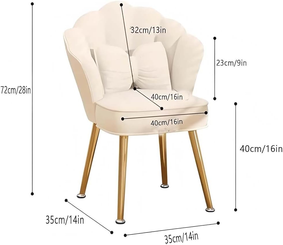 Etlegor Petal Makeup Vanity Chair, 360° Swivel Makeup Stool with High Back, Modern Accent Chair with Bow Pillow for Living Room, Dressing Room, Bedroom(Pink-Gray)