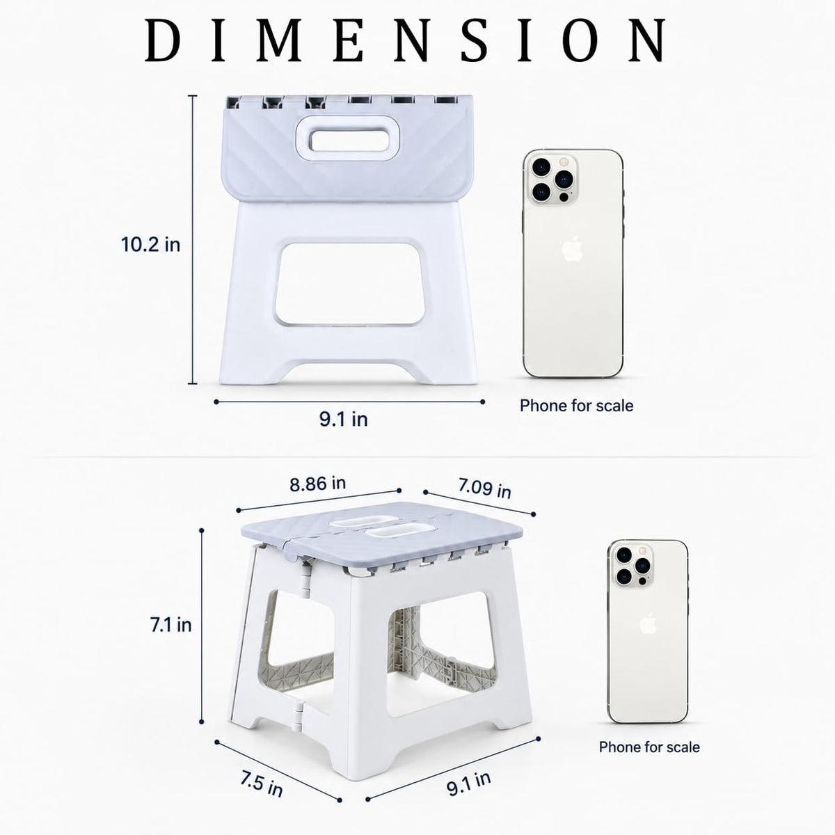 Folding Step Stool for Adults, Bathroom Stool, Plastic Pink Stepping Stool for Living Room, Compact Fold Up Step Stool, Small Kitchen Foot Stool