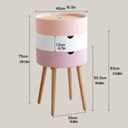 Telephone Table Bedroom Bedside Table Small Apartment Multi-Functional Living Room Rack Modern Minimalist Round Side Table Bedroom Storage Bedside Cabinet (Color (Brass)