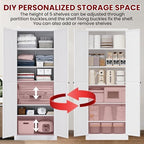AQY Metal Pantry Cabinet, 72" White Kitchen Storage Cabinet with Doors