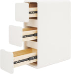 3 Tier Narrow Nightstand,Modern Bedside Table with Drawers,Sofa Side Table Table with Storage for Small Spaces,Bedroom,Living Room,White