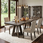 LITTLE TREE 31.5" Square Dining Table for 4, Small Space Kitchen Table with Pedestal Base, Farmhouse Wood Tables for Apartment, Dining Room & Living Room, Ideal for Cafe & Restaurant Use (Black Brown) | Pedestal Base, Farmhouse Wood Tables for Apartment
