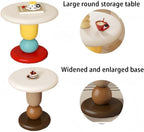 Colorful Round Side Table, Modern Resin Colorful End Table, Small Coffee Table with Stable Base for Living Room, Bedroom and Office(Brown)