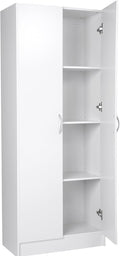 CIATRE 60" Tall Kitchen Pantry Cabinet - Freestanding Storage Cabinet with 3 Adjustable Shelves, 110LB Capacity, Soft-Close Doors, for Food, Dishes, Utensils (65.75" x 15.35")