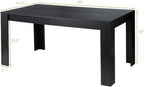 Giantex Dining Table for 6, Rectangular Kitchen Table with 330Lbs Capacity, Stable Structure, 63" L x 31.5" W x 30" H Large Farmhouse Center Tables for Dinner, Dinette, Dining Room, Black
