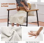 Yaheetech Accent Chairs Set of 2, Modern Living Room Chairs, Ivory | Boucle Fabric Lounge Chair with Metal Frame, Plush Back Pillow and Seat Cushion for Living Room Bedroom Vanity Waiting Room