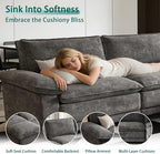 140" Modular Sectional Couch, U Shaped Cloud Sofa for Living Room | Comfortable Foam Cushions, Sturdy Frame, Appealing Appearance, Easy Assembly, Soft Chenille, Modular Design, Dark Gray