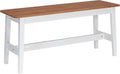 HOOBRO 39.3'' Bamboo Dining Bench, Farmhouse Kitchen Table Bench, Kitchen & Living Room Furniture, Easy to Assemble, Sturdy and Stable, Walnut and White WH03CD01G2