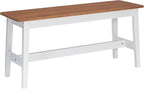HOOBRO 39.3'' Bamboo Dining Bench, Farmhouse Kitchen Table Bench, Kitchen & Living Room Furniture, Easy to Assemble, Sturdy and Stable, Walnut and White WH03CD01G2