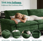 140" Modular Sectional Couch, U Shaped Cloud Sofa for Living Room | Comfortable Foam Cushions, Sturdy Frame, Appealing Appearance, Easy Assembly, Soft Chenille, Modular Design, Green