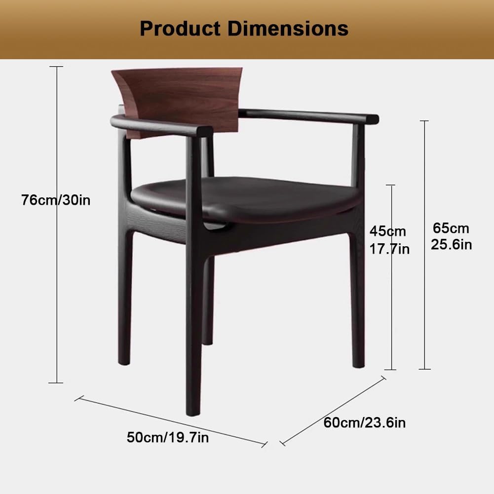 Etlegor Modern Leather Dining Chairs, Mid-Century Minimalist Breakfast Chairs with Comfortable Backrest and Sturdy Metal Legs for Kitchen & Dining Room Cafe(2PCS)