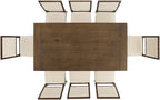 Crosley Furniture Joanna 9-Piece Modern Farmhouse Dining Table Set for 8 with Upholstered Chairs, Dark Oak/Creme
