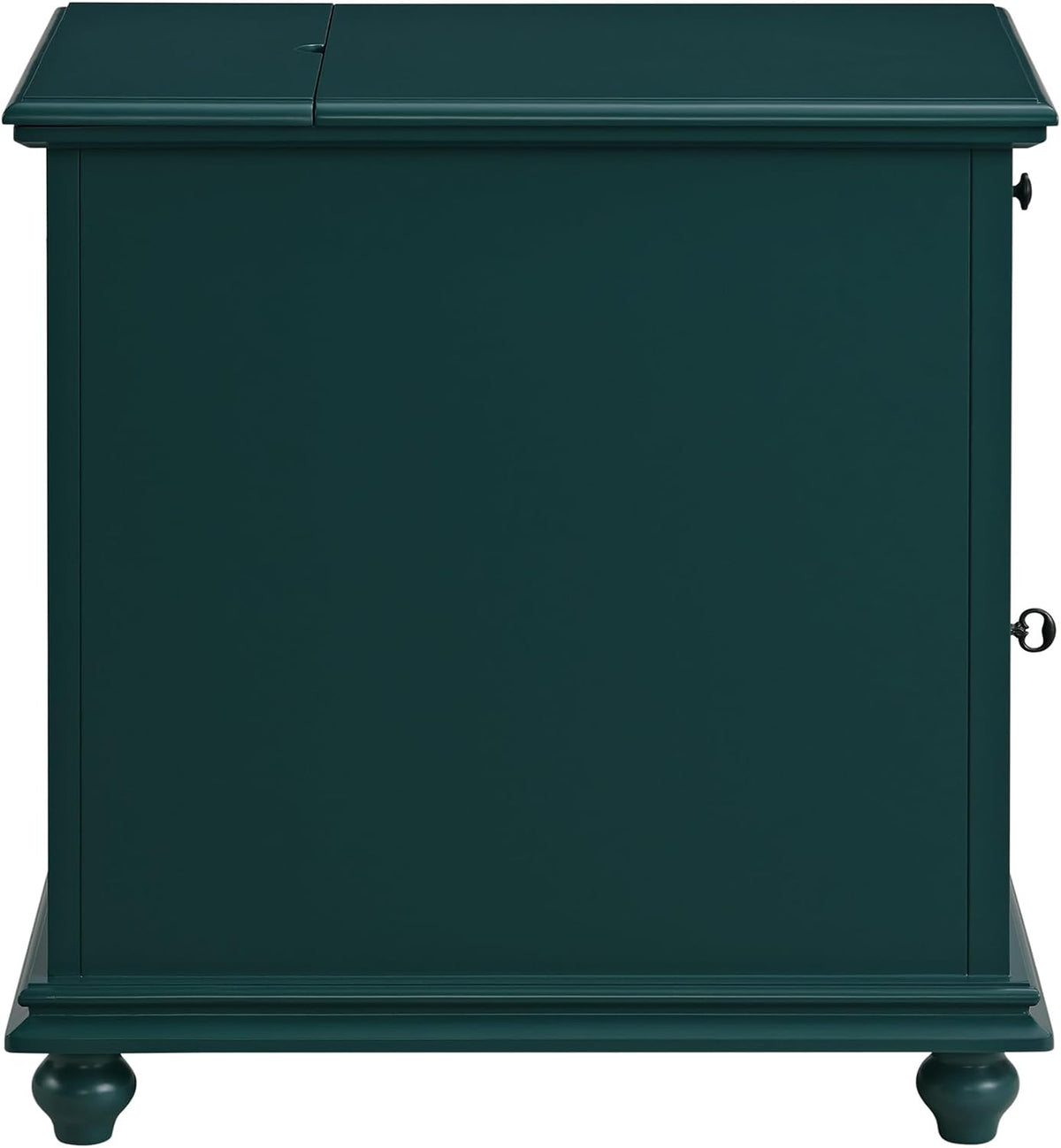 Martin Svensson Home Elegant Chairside End Table with Power — 24″W x 16″D x 25″H, Seamoss Green — Transitional Painted Accent Table with Flip-Top USB Charging, Drawer & Cabinet Storage