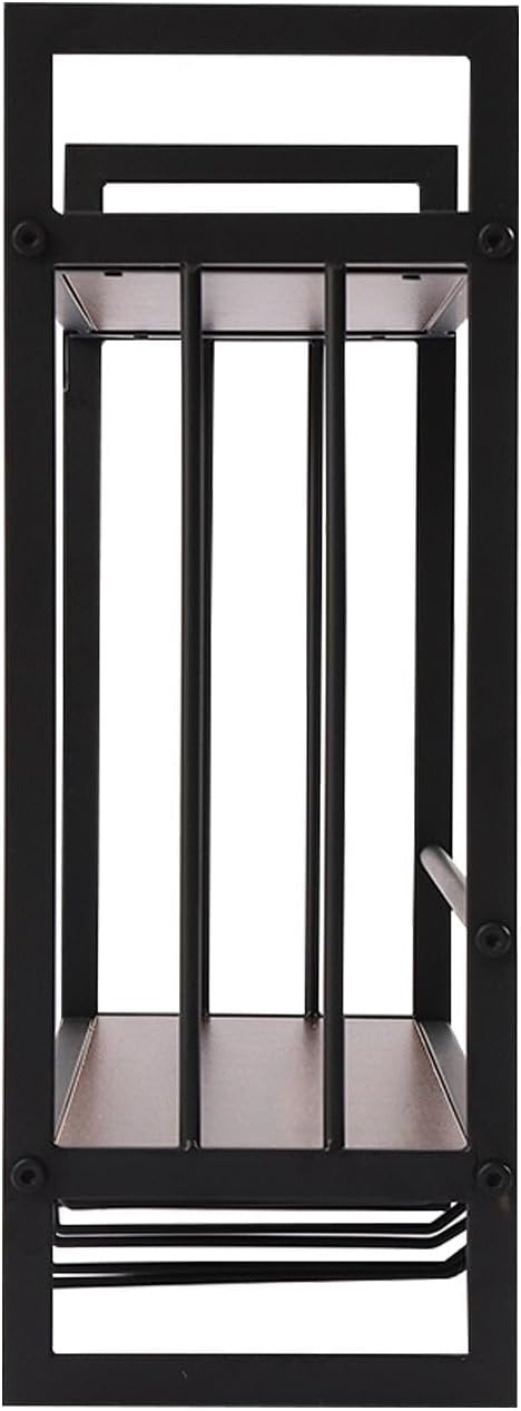 LED Wine Rack Wall Mounted, Wine Bottle Rack, 23.6In Metal Hanging Wine Holder with 5 Stem Glass Holders for Wine Glasses