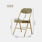 Corduroy Fabric Folding Chair, Home Balcony Retro Folding Chair, Metal Foldable Stool Chair with Backrest for Photo Office Meeting Chair(Blue+Silver)