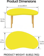 Mango Coffee Table Low Table with 4 Solid Wood Sturdy Legs, Floor Table Desk for Sitting on The Floor, Storage and Living Room Furniture (Yellow)