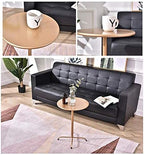Telephone Table, Round Metal Coffee/Telephone/Bedside Table,Living Room Sofa Side Table,Removable Design,4 Metal Foot Base(Gold-15.74 * 21.65in