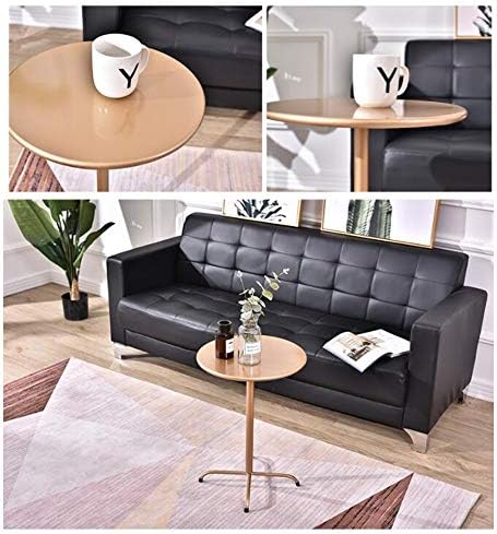 Telephone Table, Round Metal Coffee/Telephone/Bedside Table,Living Room Sofa Side Table,Removable Design,4 Metal Foot Base(Gold-15.74 * 21.65in