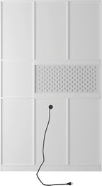 ZeHuoGe 74" Kitchen Pantry Cabinet with Charging Station,Freestanding Storage Cabinet with Drawers, Modern Pantry Cupboards with Microwave Stand for Living Room,Dinning Room (White)