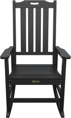 THOEOE Outdoor Rocking Chairs, Oversized Patio Rocking Chair | HDPE Outdoor Rockers for Front Porch, Patio, Backyard, Balcony and Garden. All-Weather High Back Design, Black