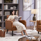 Yaheetech Mid Century Accent Chair Living Room Chair Retro Brown