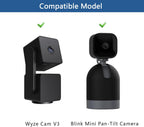 2 Pack Adjustable Wall Mount Compatible with Wyze Cam Pan V3/V4, Black | 180 Degree Swivel Adjustable Mount Camera Wall/Ceiling Indoor/Outdoor Mounting Bracket for Blink Mini Pan-Tilt Camera