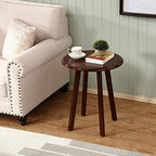 Telephone Table, Round Side Table,Sofa Coffee Table,American Wood Solid End Table,Telephone Side Table(Color:Dark Walnut,Size:23.6223.6223.62in)