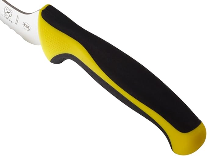 Mercer Culinary Millennia Color Handle Cutlery 8" Offset Bread Knife (Wavy Edge) Yellow