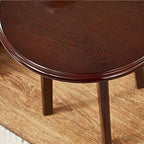 Telephone Table, Round Side Table,Sofa Coffee Table,American Wood Solid End Table,Telephone Side Table(Color:Dark Walnut,Size:23.6223.6223.62in)
