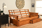 Kodiak Furniture Phoenix Futon in Barbados Finish, Full, Suede Peat
