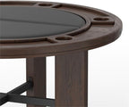 Pemberly Row 2-in-1 Game & Dining Table, 48-Inch Round Table with Flip-Top, Faux Leather Game Surface, Multi-Purpose Home Table, 30" Hx48 Wx48 D