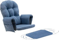 5Pcs Glider Rocker Cushions Set - Velvet Glider Rocker Replacement Cushions with Side Storage Pockets, Washable & Non Slip,Blue