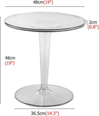 Mesa Auxiliar Round Acrylic Side Table w/Removable Tabletop Contemporary Small Accent End Table Easy to Clean for Home Bedroom Office Sofa