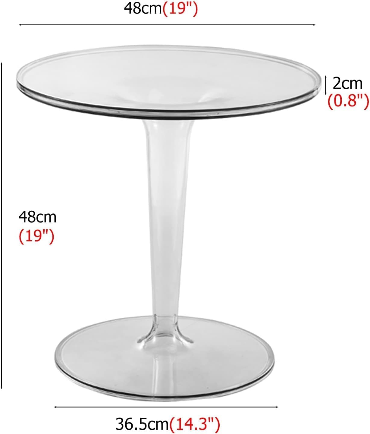 Mesa Auxiliar Round Acrylic Side Table w/Removable Tabletop Contemporary Small Accent End Table Easy to Clean for Home Bedroom Office Sofa