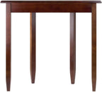 Furnifact Solid Wood Half Moon Table in Antique Walnut Finish, Elegant Small Entryway Table with Half Round Shape for Hallways, Or Living Rooms