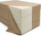 D&D Futon Furniture Tan Trifold Foam Beds, Shikibuton, Tatami Cushion Topper, Foldable Futon Pad, Twin 6x39x75