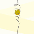 Gazing Ball Spiral Tail,Wind Spinner Tail with Gold Glass Orb,Wind Spinners Stabilizer,Visual Illusion in Spinning Hanging Rotating Art Decor,Indoor Outdoor Garden Decoration-13in