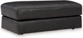 Signature Design by Ashley Amiata Black Leather and Faux Leather Ottoman, Fully Assembled Coffee Table Alternative, Rectangular Footrest Bench for Living Room, Onyx, 44" W x 24" D x 17" H