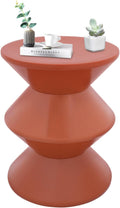 Round Side Table,Modern Hourglass Shaped Accent Stool, Minimalist Sofa Side Table Round Small Coffee End Table for Living Rooms, Bedrooms,Offices (Orange)