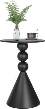 Metal Round Martini Table,Vintage Drum Side End Table,Modern Nightstand Accent Pedestal Tables Drink Tables for Small Space Living Room, Bedroom,Black