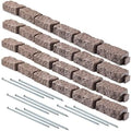 Beuta Landscape Edging | Garden Edging Border | Faux Stone Bricks for Lawn edging, Flower beds, Pathways & Yard Edging– 4 Packs | Each Section Has 6 Bricks 48"L x 4"W x 2.25"H | 12 Spikes |Cobblestone